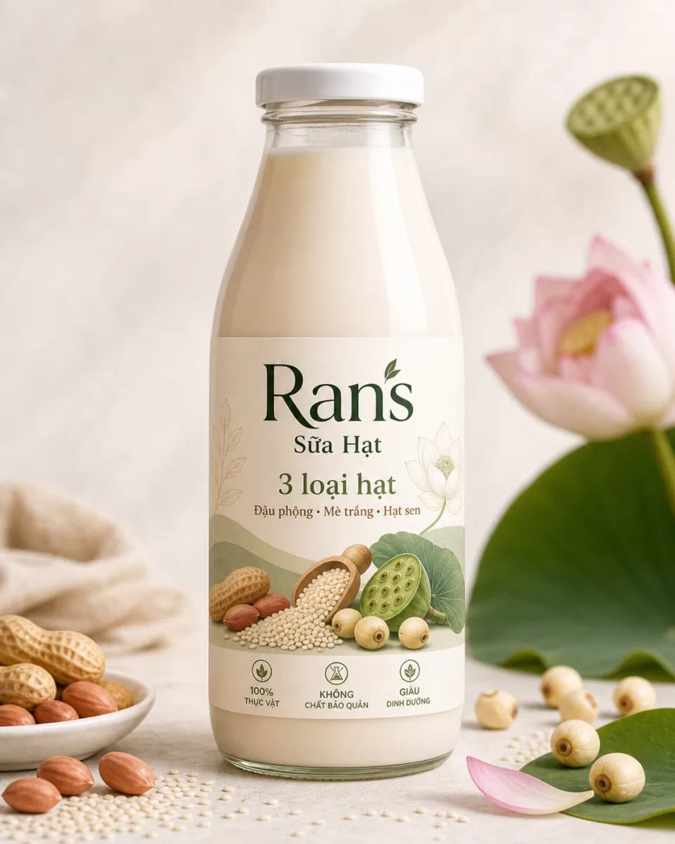 Sữa hạt (đậu phộng mè trắng - hạt sen)
